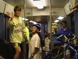 Eighteen bikes and riders on the train from Glasgow to Balloch